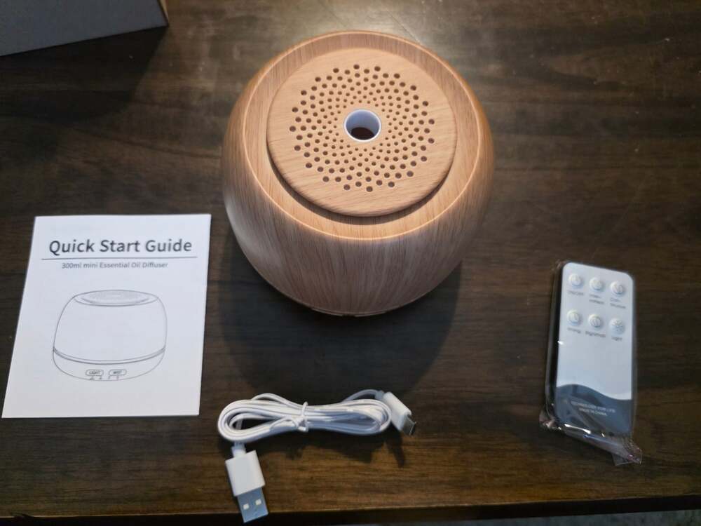 300ml Wood Grain Ultrasonic Essential Oil Diffuser with Remote Control